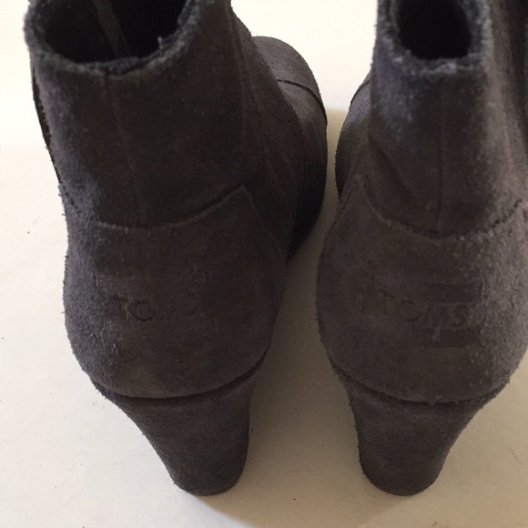 Toms Grey Suede Leather Booties - Picture 6 of 8